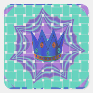 Eenvoudig koninklijk vierkante sticker
