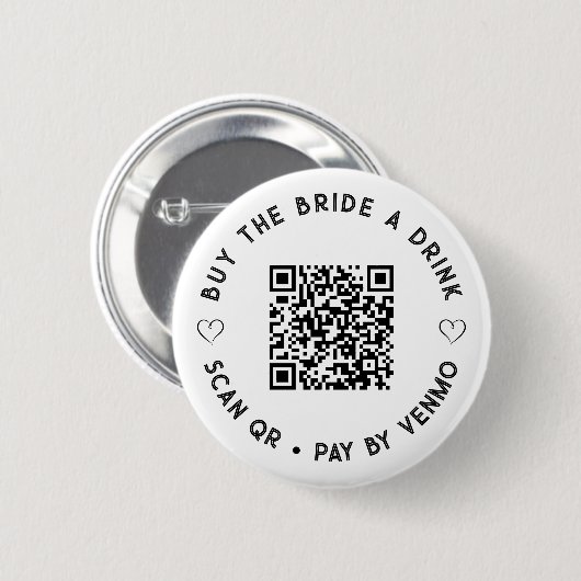 Eenvoudig Koop The BRIDE een Drink QR Code Button (Voorkant /achterkant)