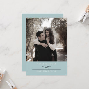 Eenvoudig koppel foto Winter Ice Blue Kaart