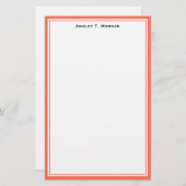 Eenvoudig koraal wit gepersonaliseerd papier (Voorkant / Achterkant)