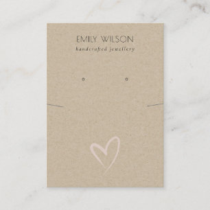 Eenvoudig Kraft Blush Heart Ketting Earning Displa Visitekaartje