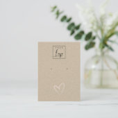 Eenvoudig Kraft Blush Heart Stud CAD-beeldscherm v Visitekaartje (Staand voorkant)