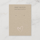 Eenvoudig Kraft Blush Heart Stud Earning Display Visitekaartje (Voorkant)