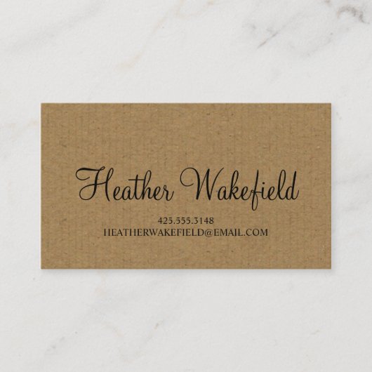 Eenvoudig Kraft Calling Card Contactkaartje (Voorkant)