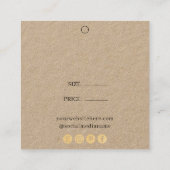 Eenvoudig Kraft Logo Sociale Media Prijskaartje Vierkante Visitekaartje (Achterkant)