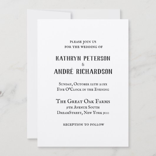 Eenvoudig kraft type bruiloft kaart (Voorkant)