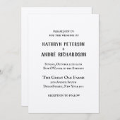 Eenvoudig kraft type bruiloft kaart (Voorkant / Achterkant)