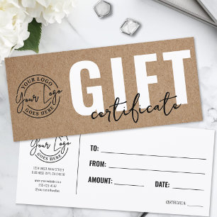 Eenvoudig Kraftpapier Zakelijk Cadeaubewijs
