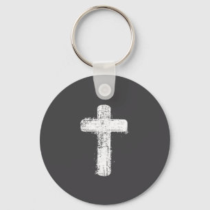 Eenvoudig kruis geloof minimaal christelijk symboo sleutelhanger