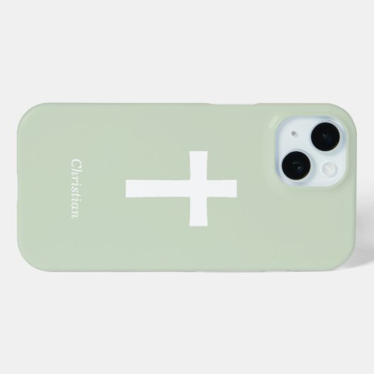 Eenvoudig kruis groen Case-Mate iPhone case (Achterkant (horizontaal))