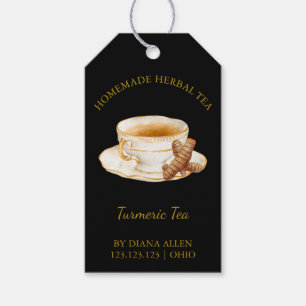 Eenvoudig kurkuma Tea Hang Label Cadeaulabel