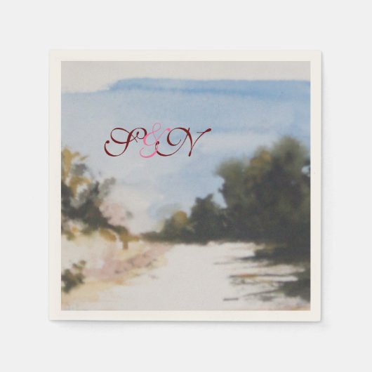 EENVOUDIG LAND IN TUSCANY MONOGRAM SERVETTEN (Voorkant)