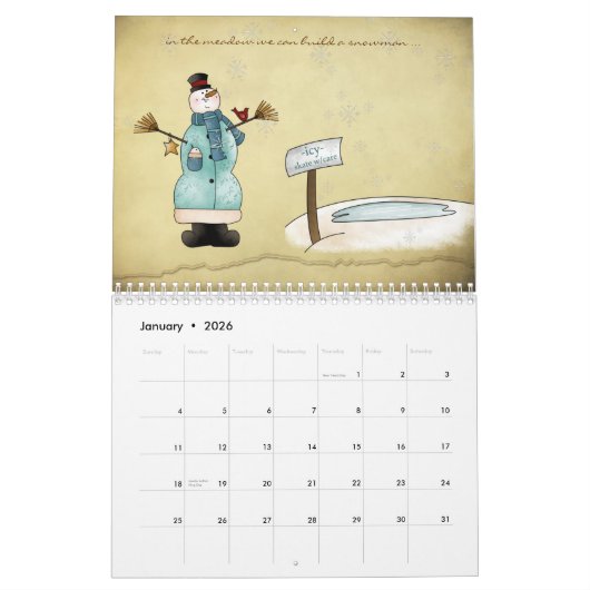 Eenvoudig landkalender kalender (Jan 2026)