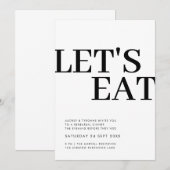 Eenvoudig Laten we het moderne repetitiediner eten Kaart (Voorkant / Achterkant)