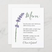 Eenvoudig lavender flower Stijlvol modern trouwmen (Voorkant / Achterkant)