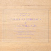 Eenvoudig lavender Wedding Acryl Uitnodigingen (Voorkant)