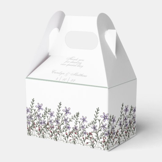 Eenvoudig lavender Wildflower Wedding Bedankdoosjes (Voorkant Zijde)