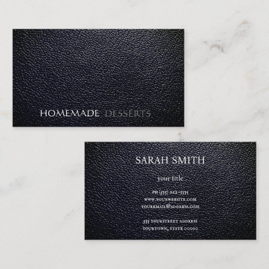 Eenvoudig leer minimalistisch visitekaartje (Voorkant / Achterkant)