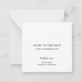 Eenvoudig legant bedankt voor uw bestelling Coupon Notitiekaartje (Achterkant)