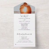 Eenvoudig legant foto Weddenschap RSVP All In One Uitnodiging (Binnen)