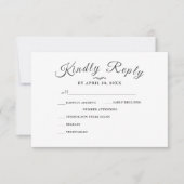 Eenvoudig legant M-script | Moderne RSVP-Kaart RSVP Kaartje (Voorkant)