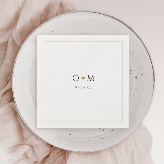 Eenvoudig legant modern Classy Wedding Monogram Servet