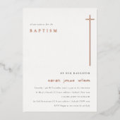 Eenvoudig legante minimale Typografie Baptisme Folie Uitnodiging (Voorkant)