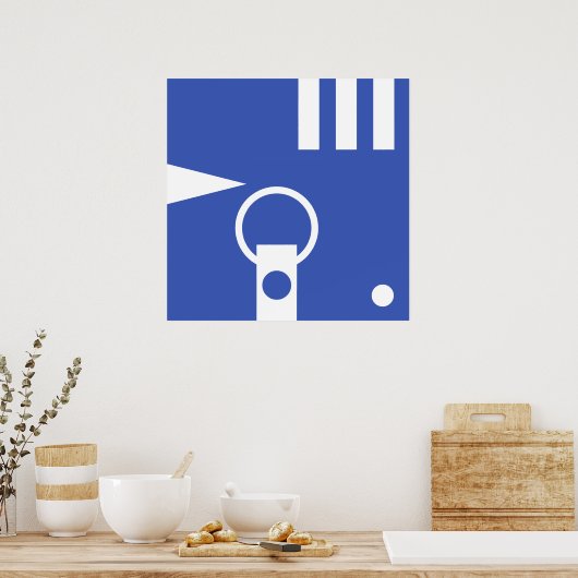 Eenvoudig Letter en Pictogram ART + uw kleuren en Poster (Keuken)