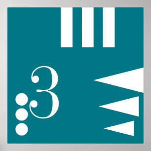 Eenvoudig Letter en Pictogram ART + uw kleuren en  Poster