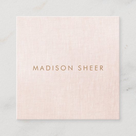 Eenvoudig, licht Blush Pink, stijlvol minimalistis Vierkante Visitekaartje (Voorkant)