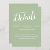 eenvoudig licht groen Wedding Enclosure kaart (Voorkant / Achterkant)