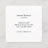 Eenvoudig licht, modern, minimalistisch vierkante visitekaartje (Achterkant)