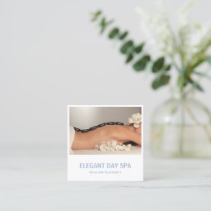 Eenvoudig lichtblauw Elegant Spa Modern Vierkante Visitekaartje