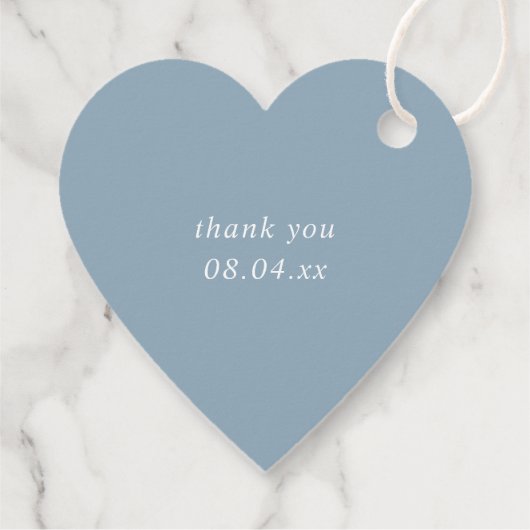Eenvoudig lichtblauw monogram Initialen hart Bedankjes Labels (Achterkant)