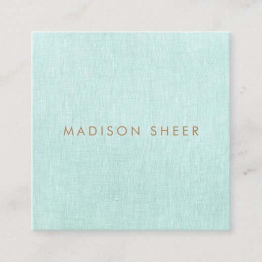 Eenvoudig, lichtblauw, stijlvol minimalistisch vierkante visitekaartje (Voorkant)