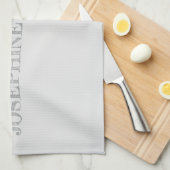 Eenvoudig lichtgrijs gepersonaliseerd modern chic theedoek (Quarter Fold)