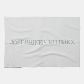 Eenvoudig lichtgrijs gepersonaliseerd modern chic theedoek