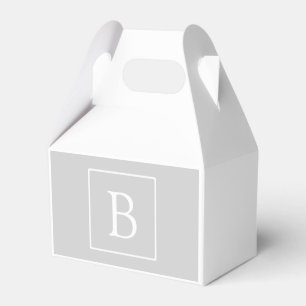 Eenvoudig Lichtgrijs Monogram Bedankdoosjes