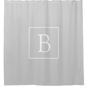 Eenvoudig Lichtgrijs Monogram Douchegordijn