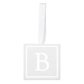 Eenvoudig lichtgrijs monogram kubus ornament (Voorkant)