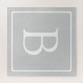 Eenvoudig lichtgrijs monogram legpuzzel (Horizontaal)