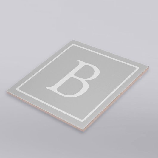 Eenvoudig Lichtgrijs Monogram Tegeltje