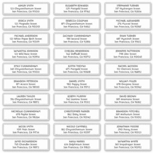 Eenvoudig Lijst Bruiloft Gast Namen Adres Sticker