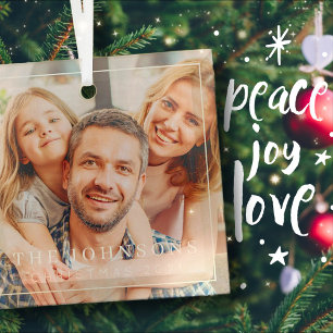 Eenvoudig Lijst Moderne Foto Holiday Glas Ornament