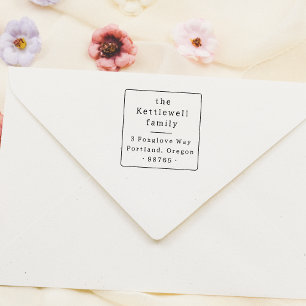 Eenvoudig Lijst Typografie Retouradres Rubberstempel