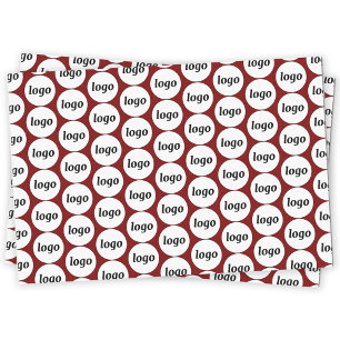 Eenvoudig Logo-bedrijfspatroon Bourgogne Rood Tissuepapier