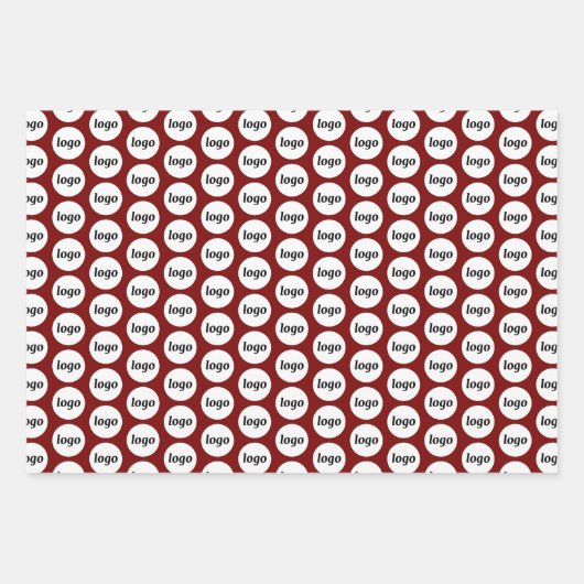 Eenvoudig Logo Business Branding Pattern Bourgogne Inpakpapier Vel (Voorkant)
