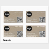 Eenvoudig Logo en QR Code Bruin Document Rechthoekige Sticker (Vel)