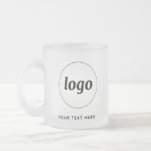 Eenvoudig logo en tekst bedrijf matglas koffiemok (Links)