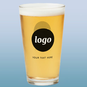 Eenvoudig Logo en Tekst Zakelijk Bierglas Glas